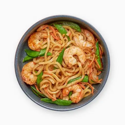 Pâte Udon sautée à la crevette